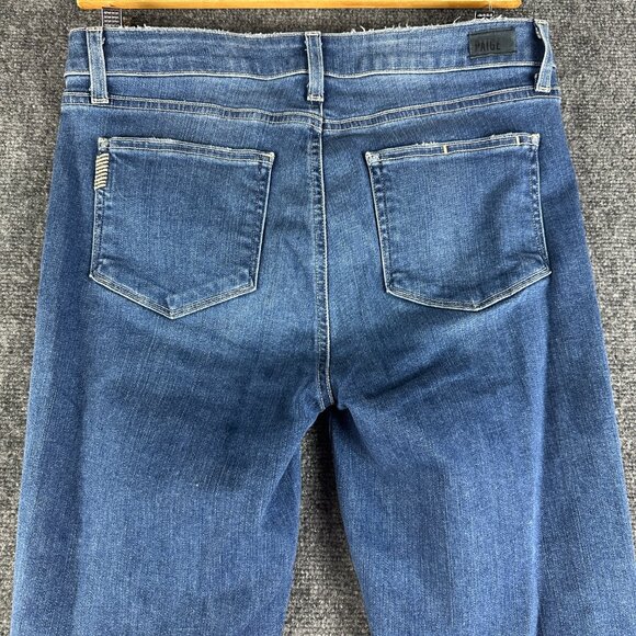 PAIGE Jeans Womens 31 Hoxton Ankle Cotton Stretch Medium Wash Raw Hems Pockets - Picture 9 of 11